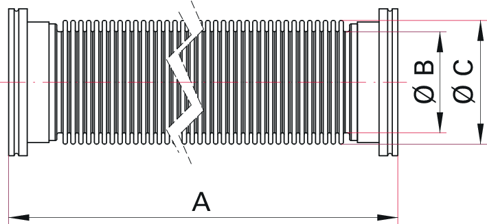 Esnek Hortum – DN 160 ISO-K (Paslanmaz Çelik) 250 mm