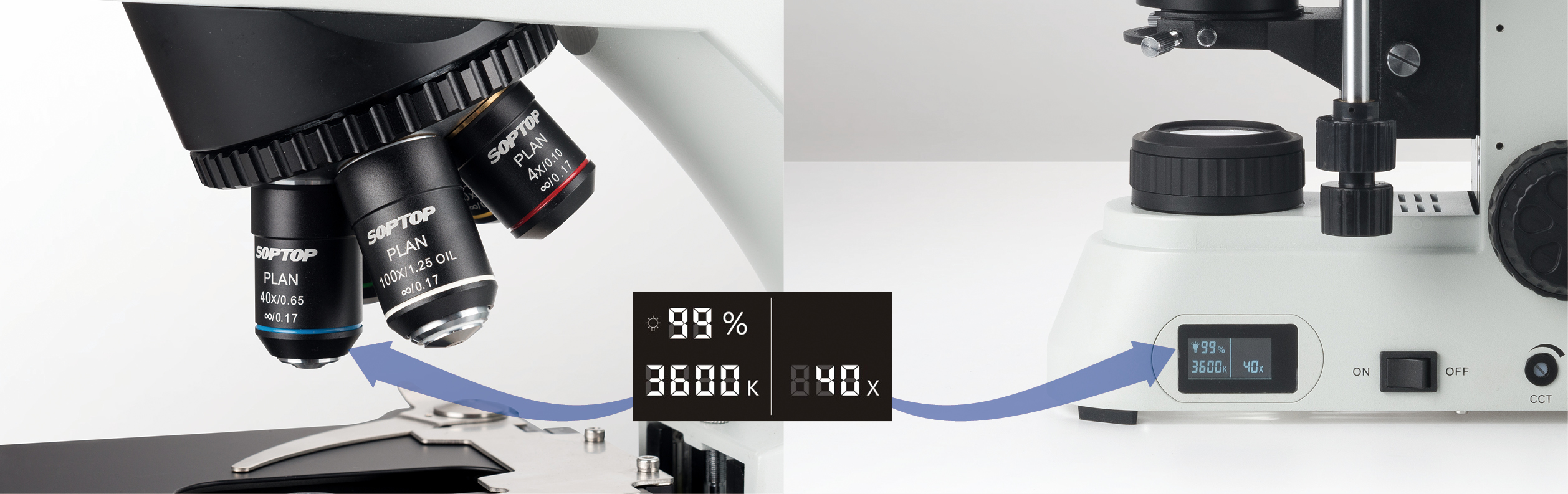 EX-31-T Trinoküler Ar-ge ve Laboratuvar Işık ve Objektif Hafızalı Premium Mikroskop