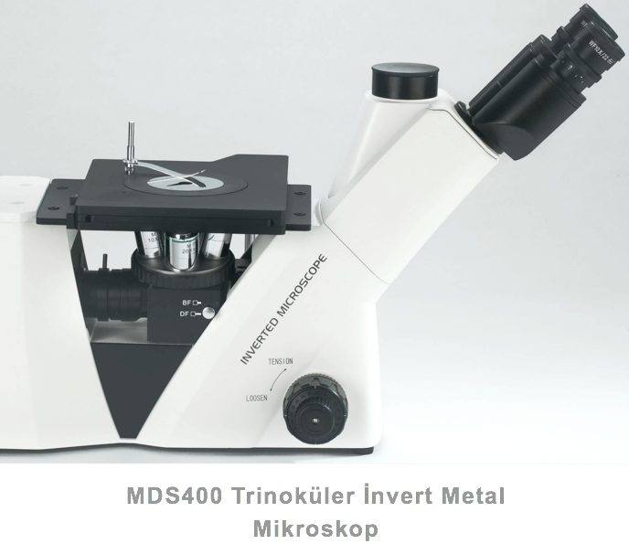 MDS400 Trinoküler İnvert Metal Mikroskop LWD P.A