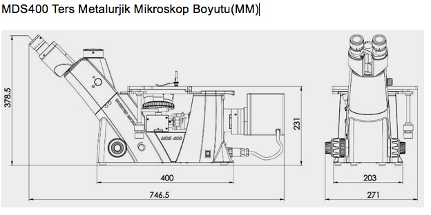 MDS400 Trinoküler İnvert Metal Mikroskop LWD P.A