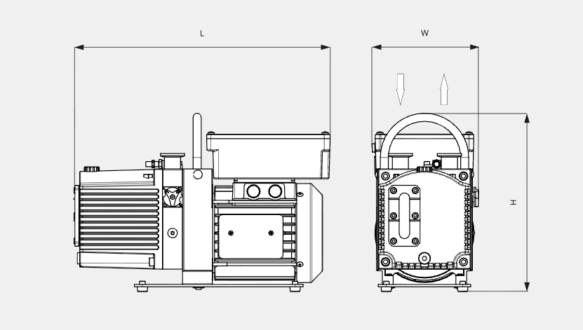 DuoVane 3 Rotary Vane Pump 1-Phase Motor, 230 V, 50/60 Hz, DN 16