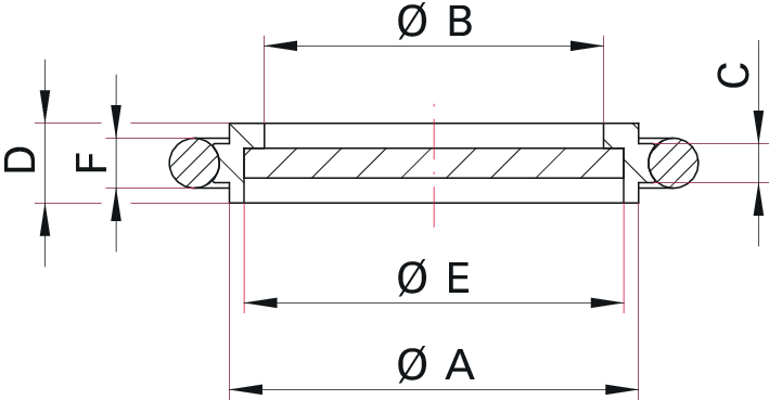 Sinterlenmiş Metal Filtreli Merkezleme Halkası – DN 25 ISO-KF (Paslanmaz Çelik / FKM)