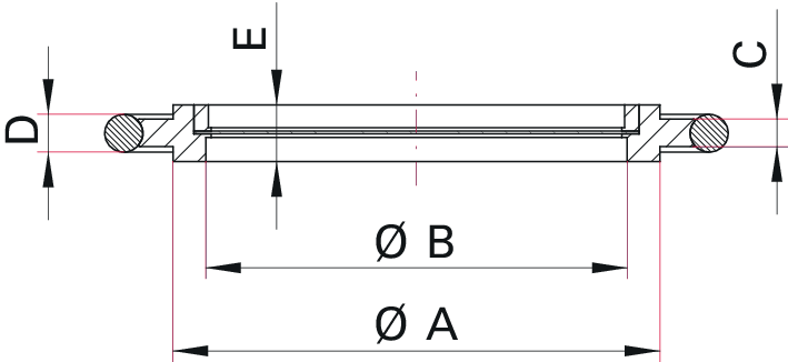 Ekranlı Merkezleme Halkası – DN 63 ISO-K (Paslanmaz Çelik / FKM)
