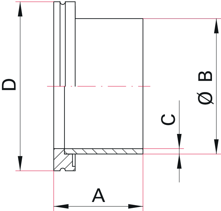 Yarım Nipel (Half Nipple) – DN 63 ISO-K (Paslanmaz Çelik 1.4301 / 304)