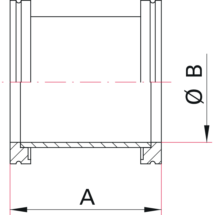 Tam Nipel (Full Nipple) – DN 63 ISO-K (Paslanmaz Çelik 1.4301 / AISI 304)