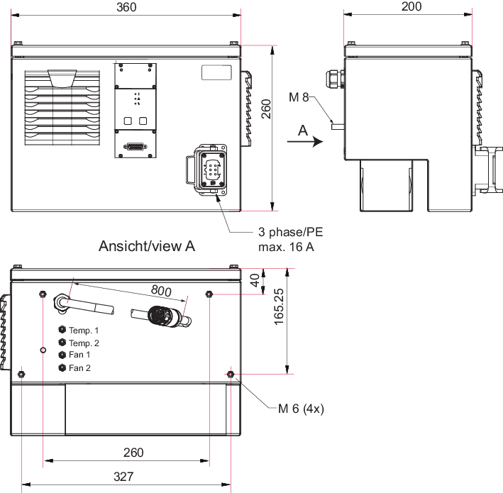 HiLobe 1004, Roots Pump, 400 V, integrated air cooling and external frequency converter